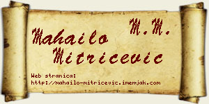 Mahailo Mitričević vizit kartica